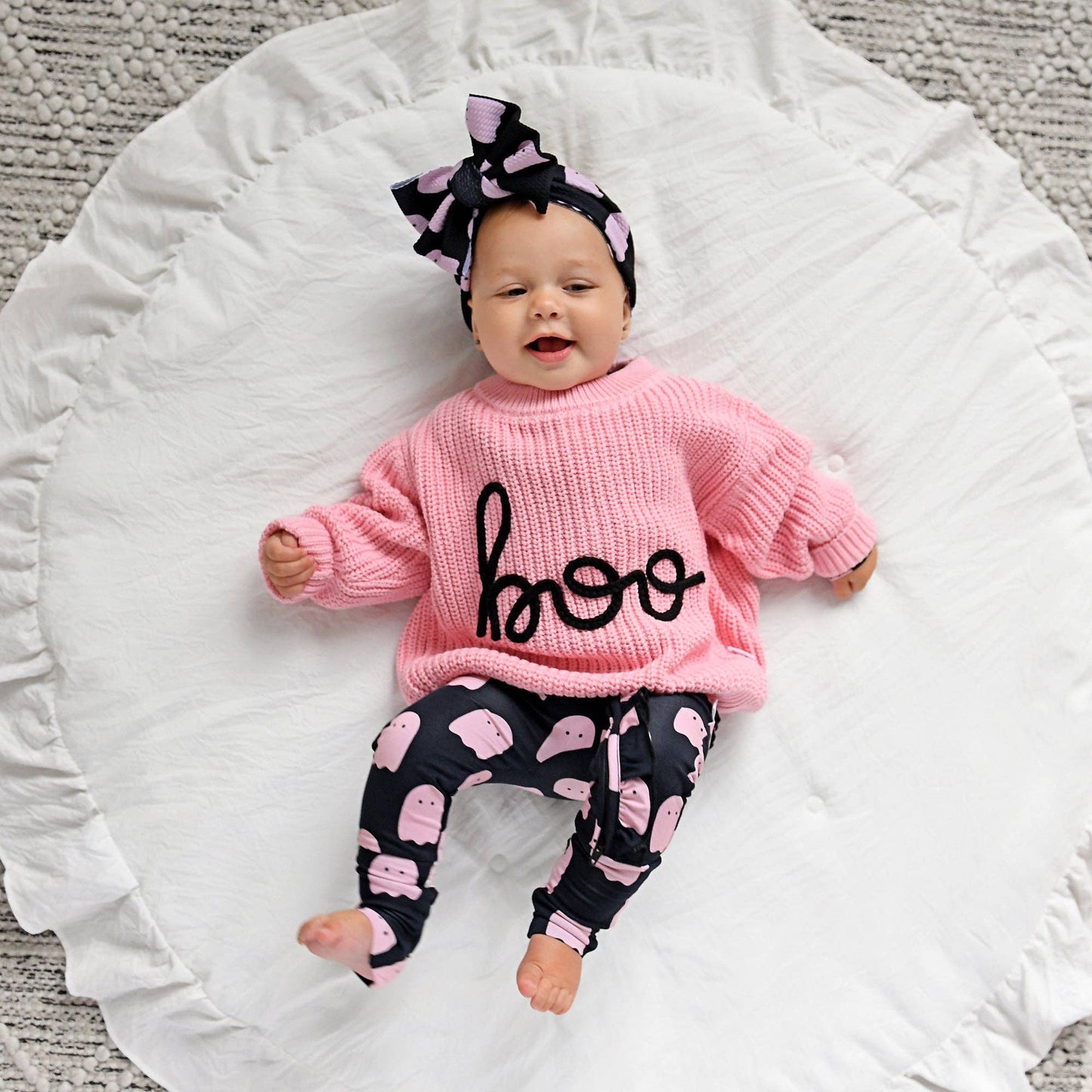 Boo Pink SWEATER Halloween Kids Top