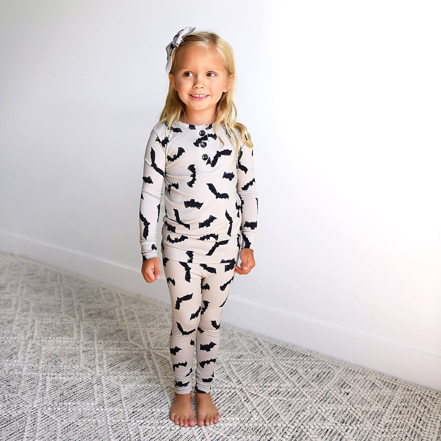 Vlad Gray Bats TWO PIECE Bamboo Halloween Kids Lounge Set