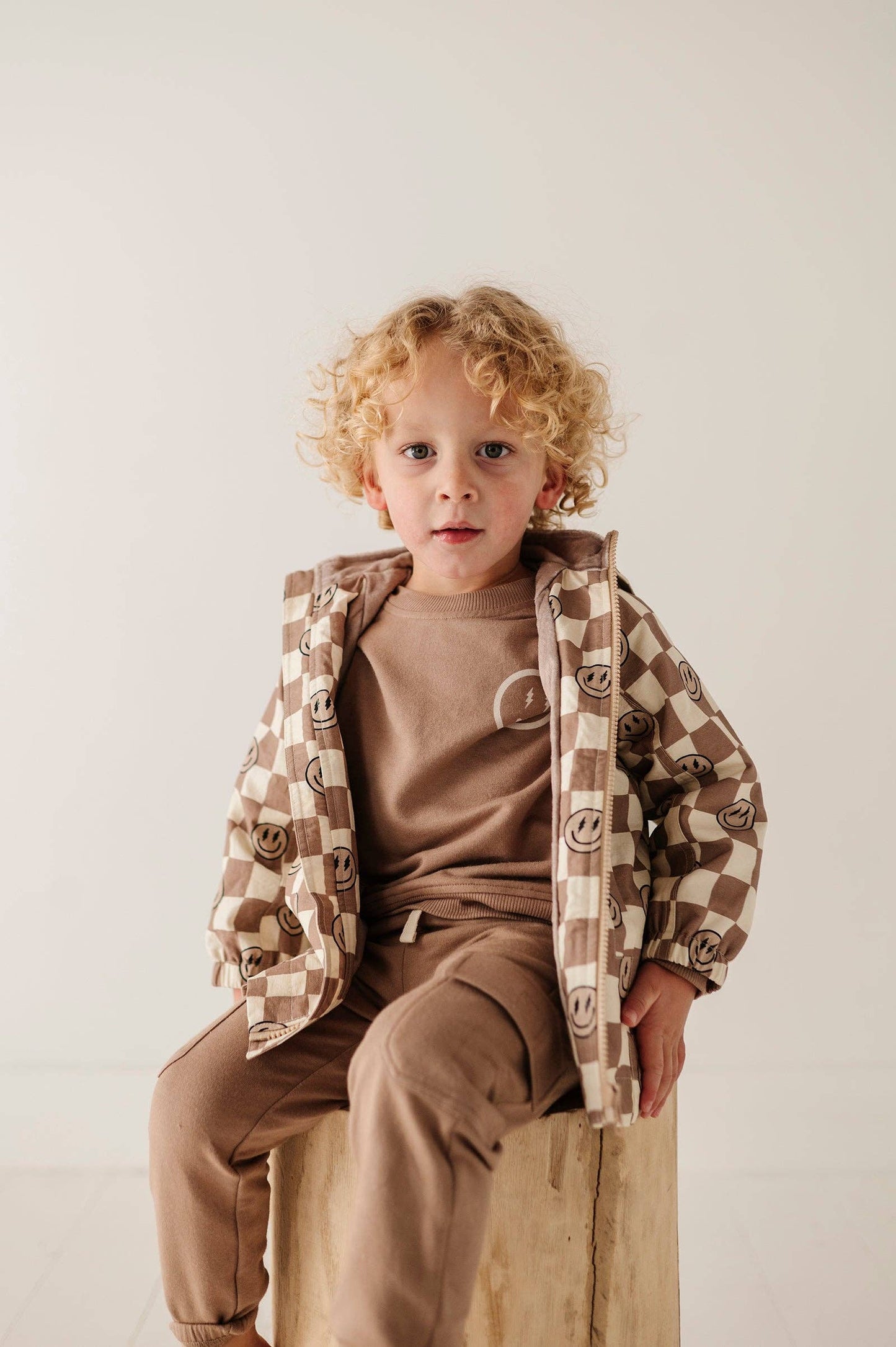 Cotton Jacket: Smiley Check in Portabella