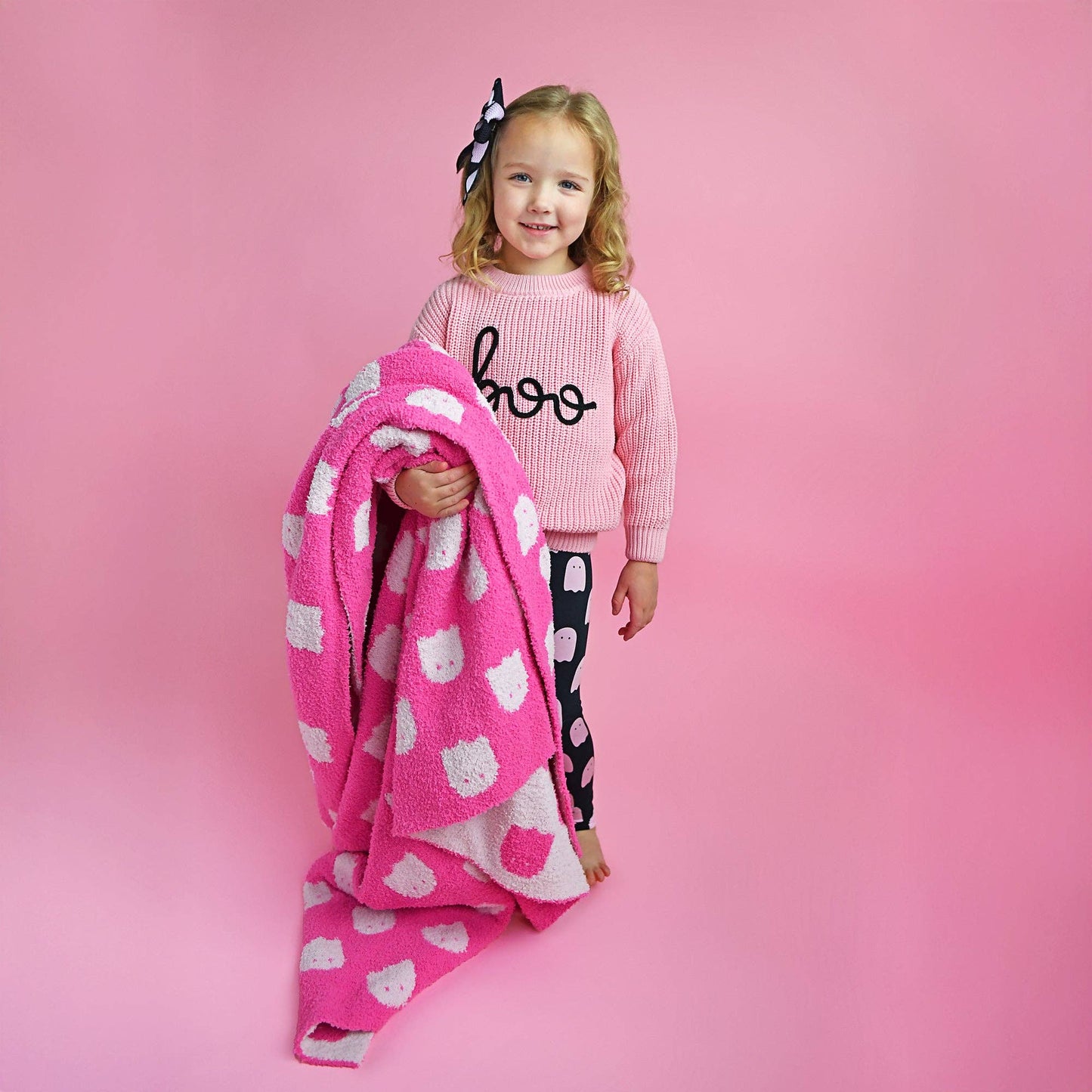Boo Pink SWEATER Halloween Kids Top