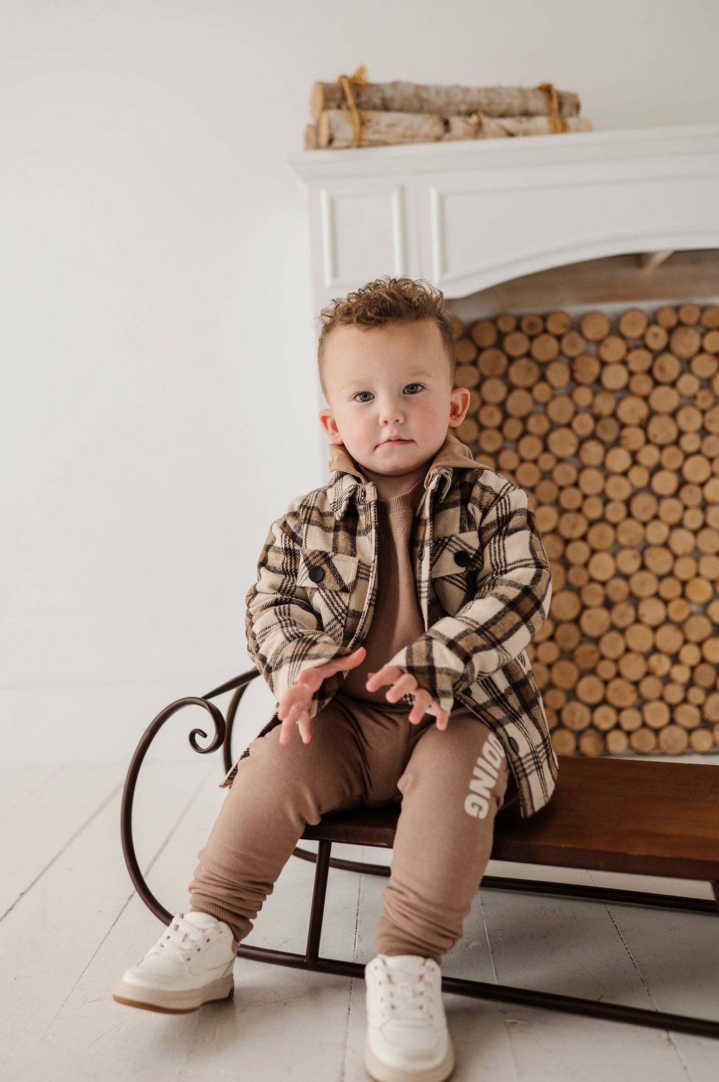 Hooded Shacket: Desert Plaid