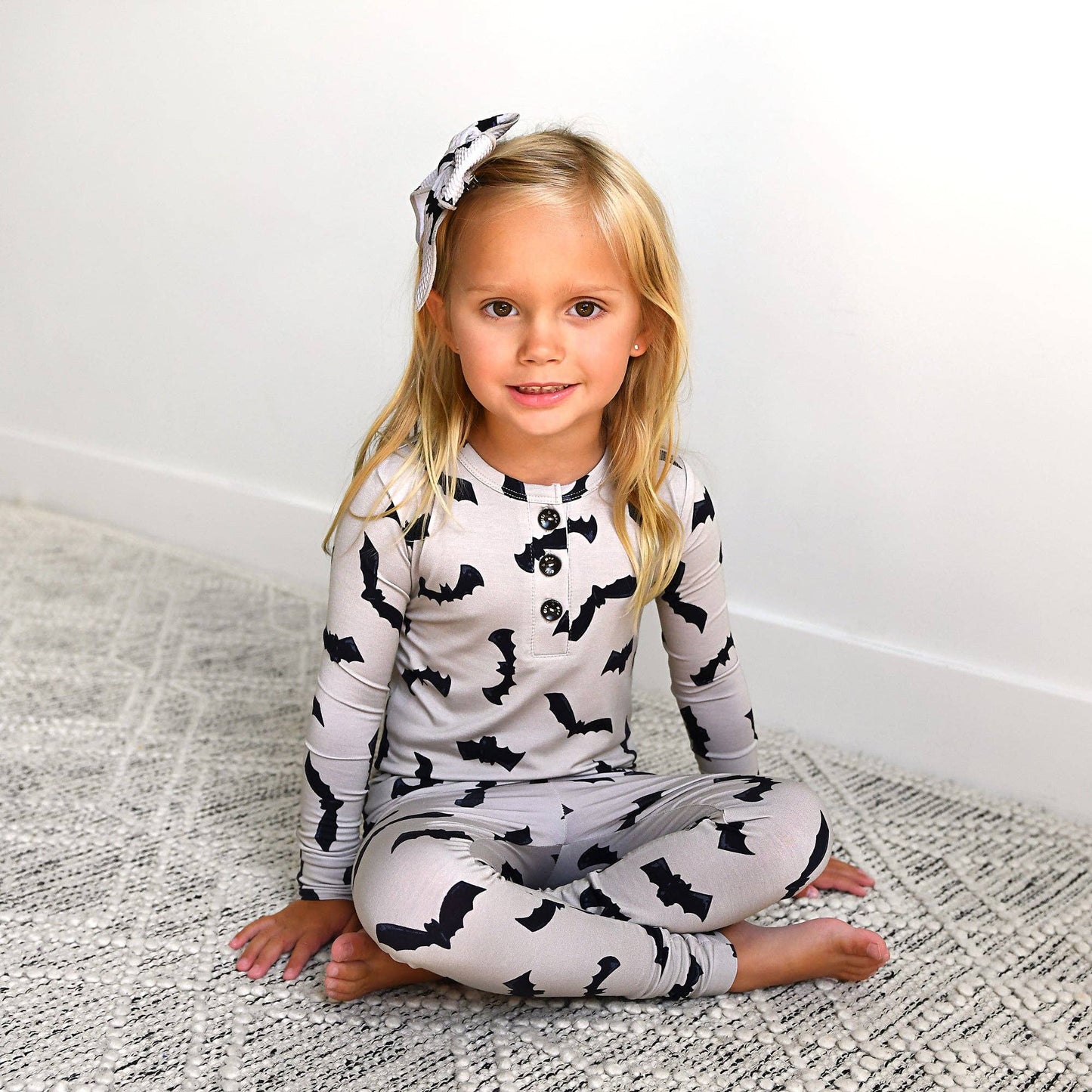 Vlad Gray Bats TWO PIECE Bamboo Halloween Kids Lounge Set