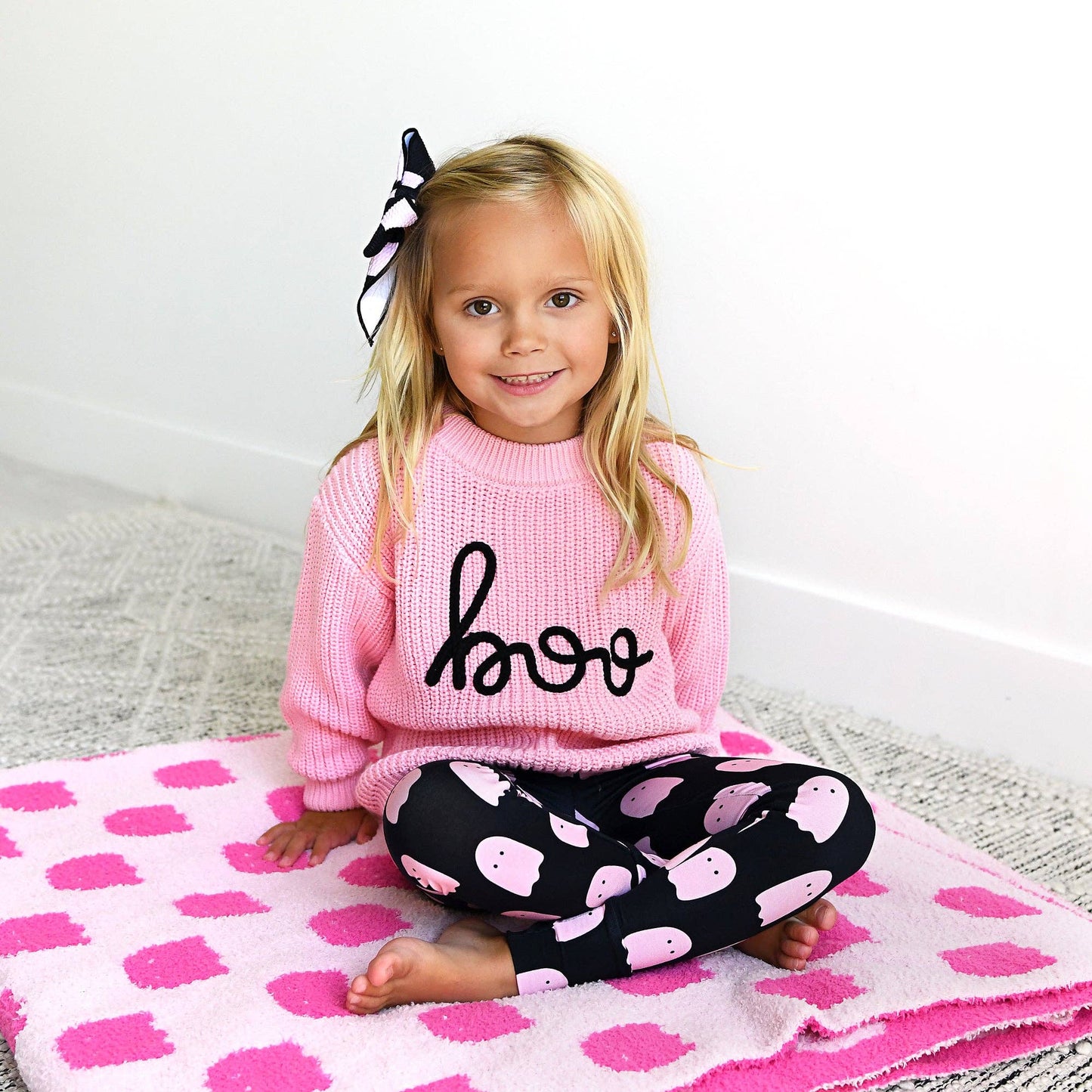 Boo Pink SWEATER Halloween Kids Top