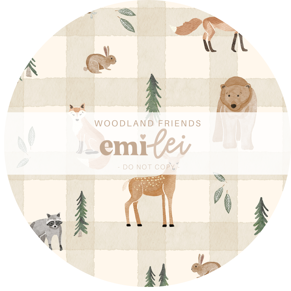 Bamboo Adjustable Headband Bow - Woodland Friends