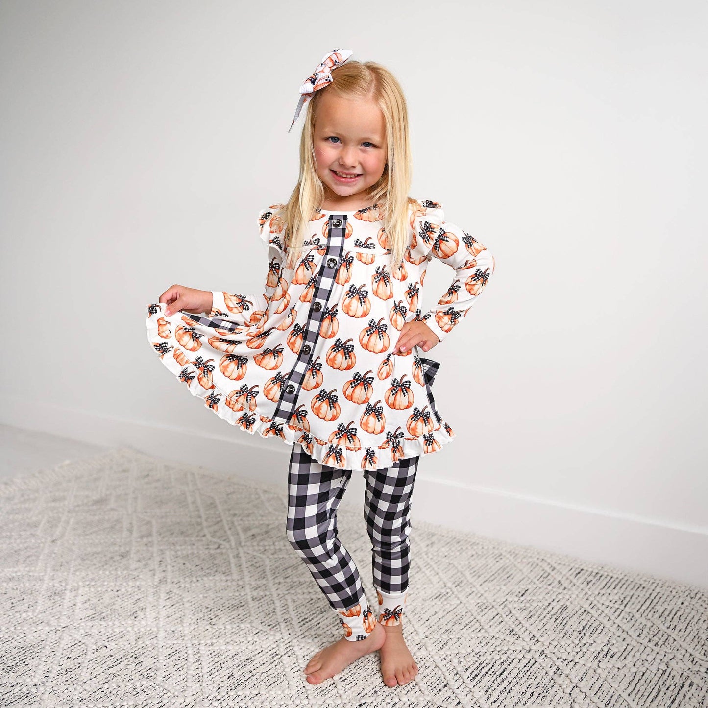 Lilith Pupmkin PEPLUM SET Kids Halloween Outfit: (runs big)