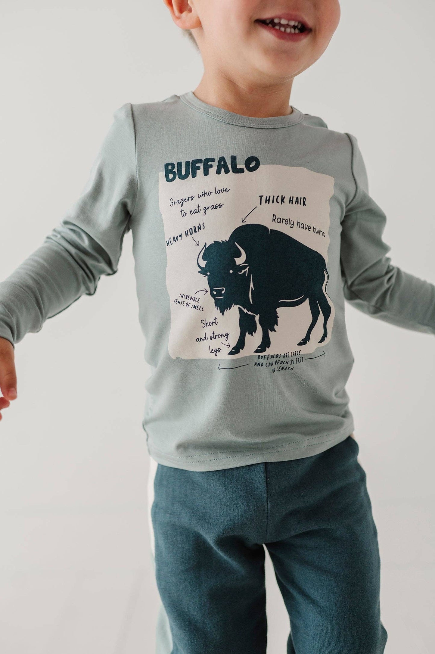 Boy's Long Sleeve Tee: Buffalo