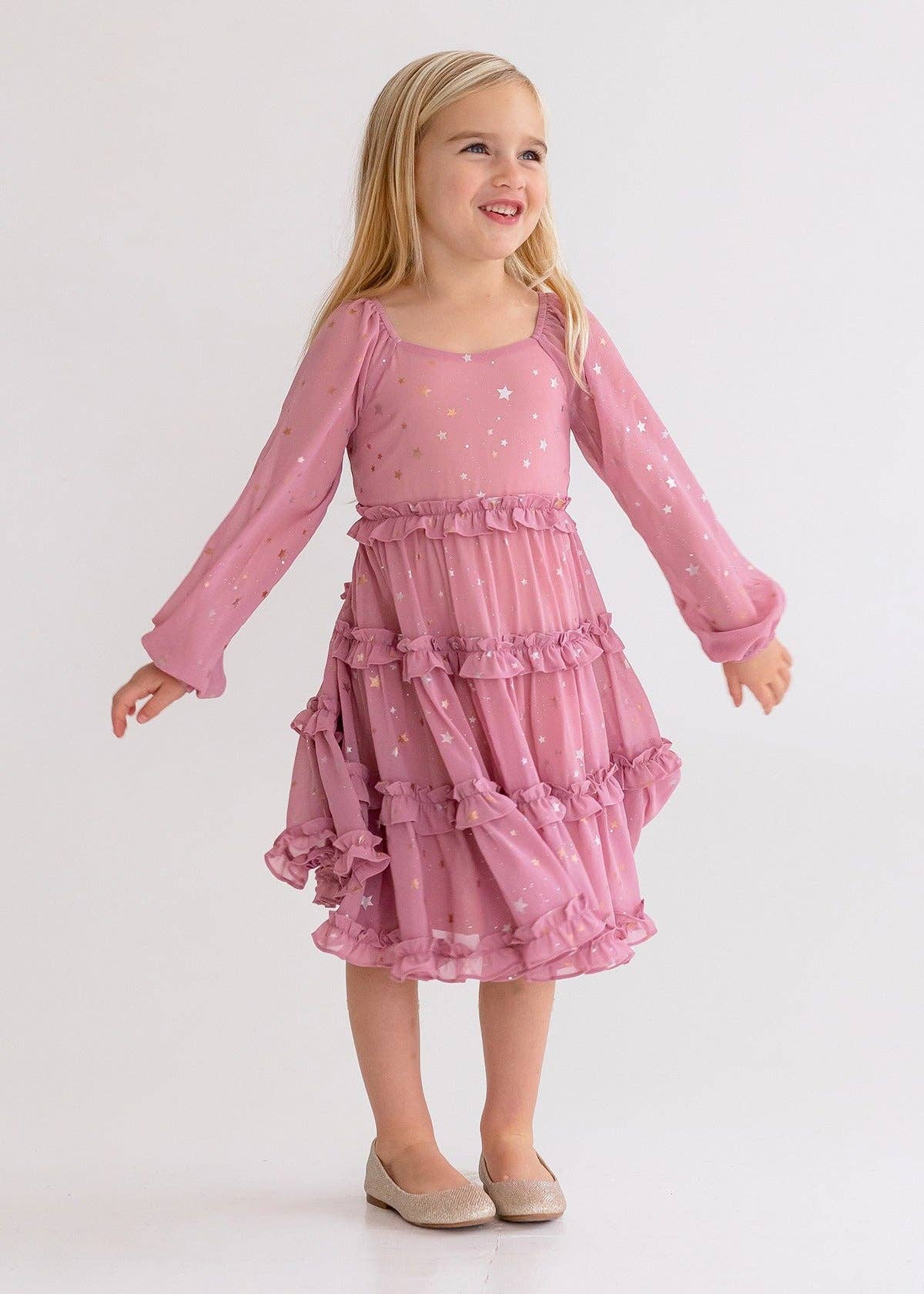 Starlight Starbright Purple Tiered Dress: Purple