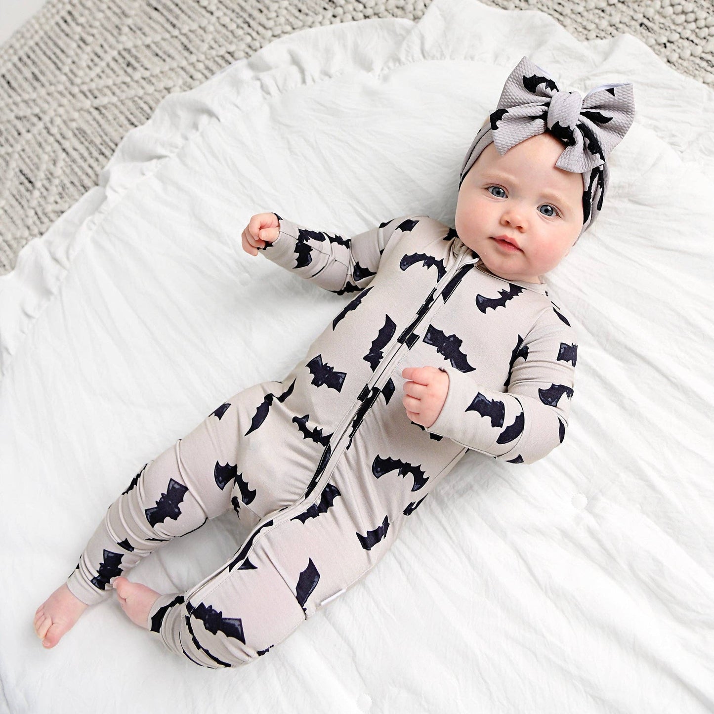 Vlad Gray Bats ZIP Bamboo Halloween Sleepies
