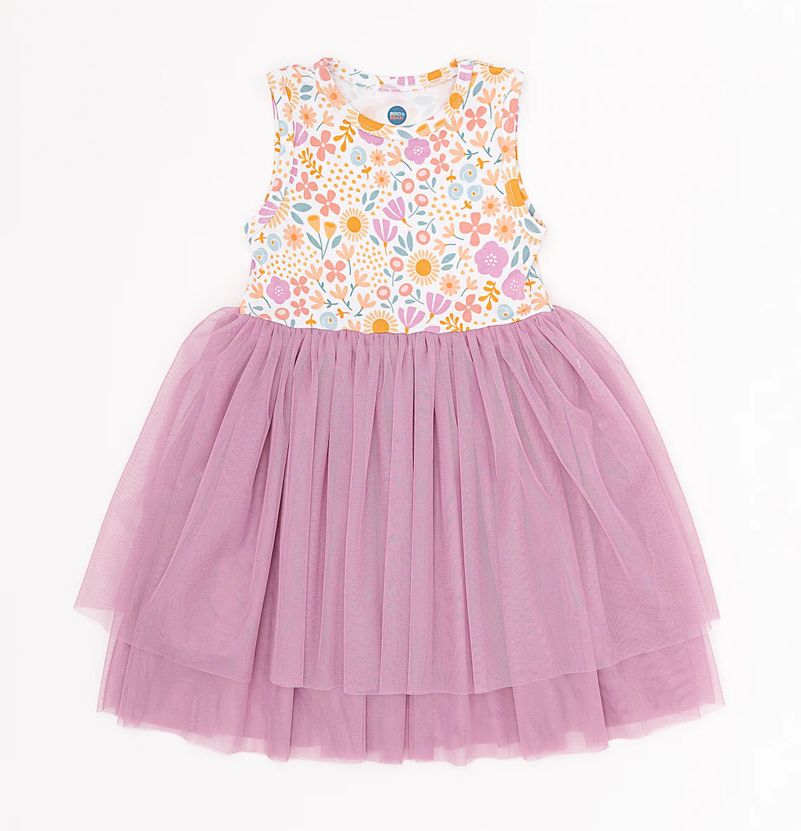 Kids Bamboo + Tulle Tutu Dress - Spring Floral Daisy