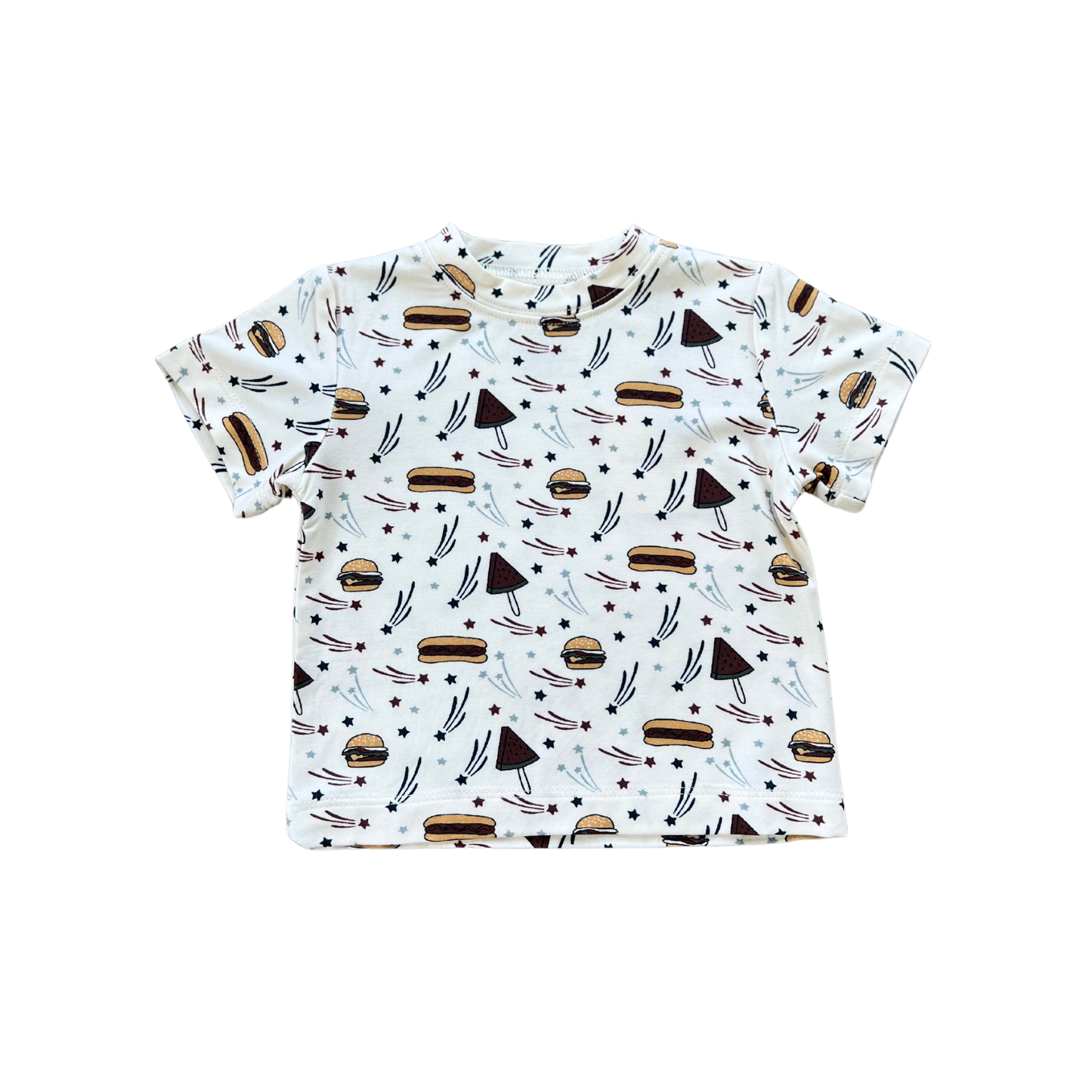 S25 Americana: Boy's Short Sleeve Tee: Burgers 'n Dogs / 2T