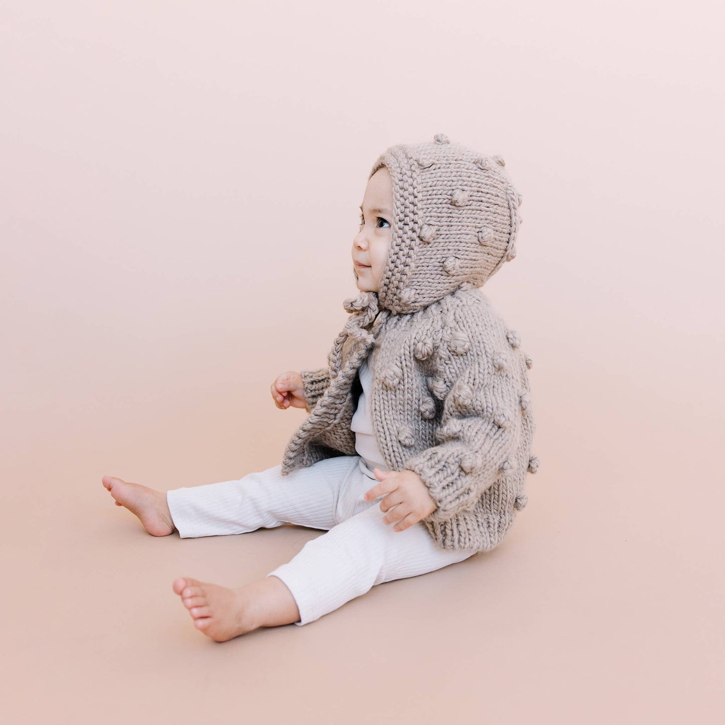 Popcorn Cardigan Flax Sweater