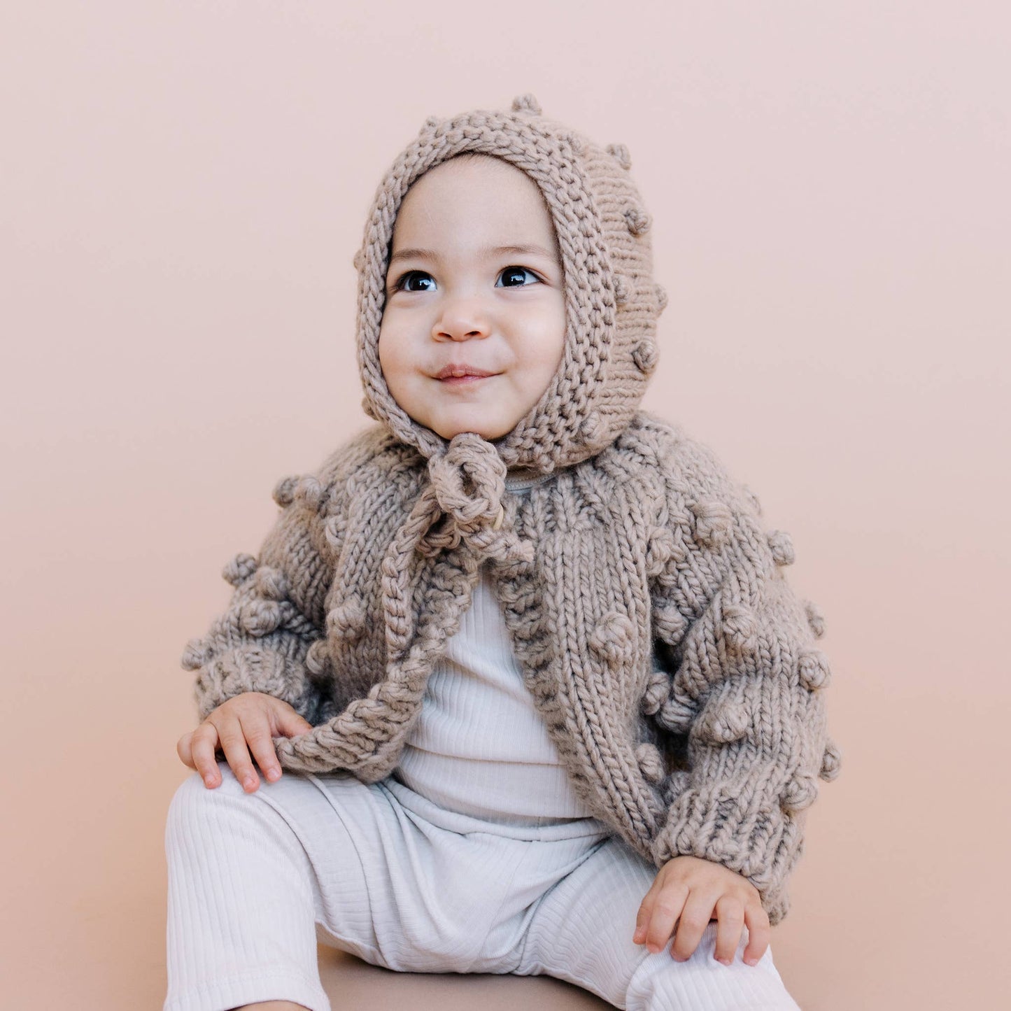 Popcorn Cardigan Flax Sweater