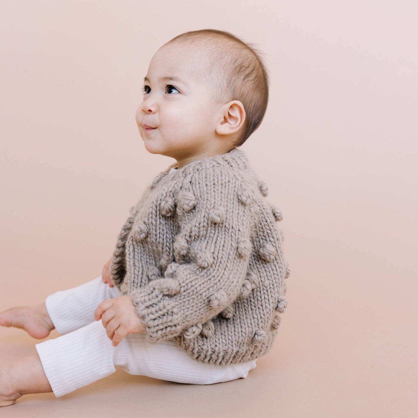 Popcorn Cardigan Flax Sweater