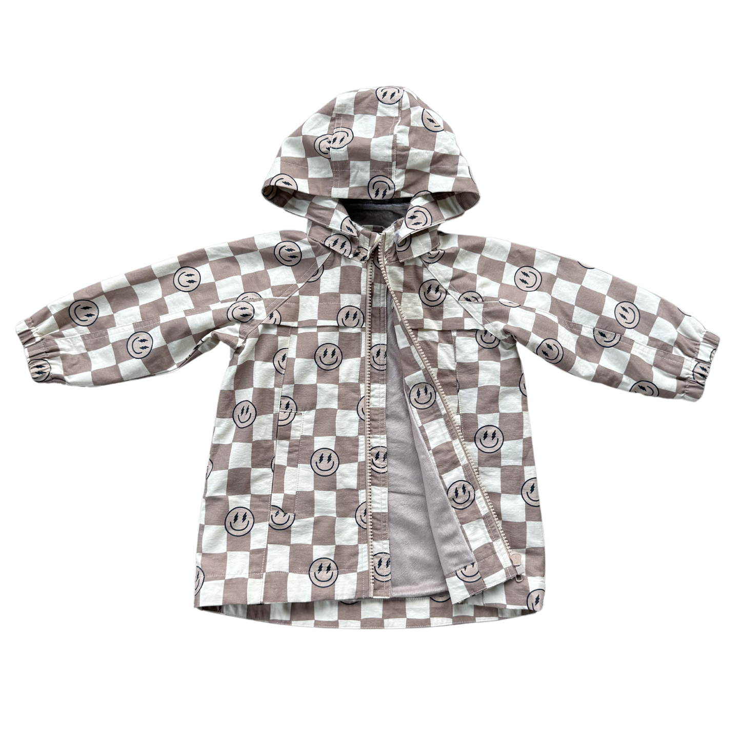 Cotton Jacket: Smiley Check in Portabella