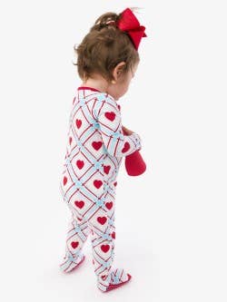 SoftSnooze™ Baby Cotton Modal Blue Sweetheart Plaid Footed One Piece Pajama
: Blue