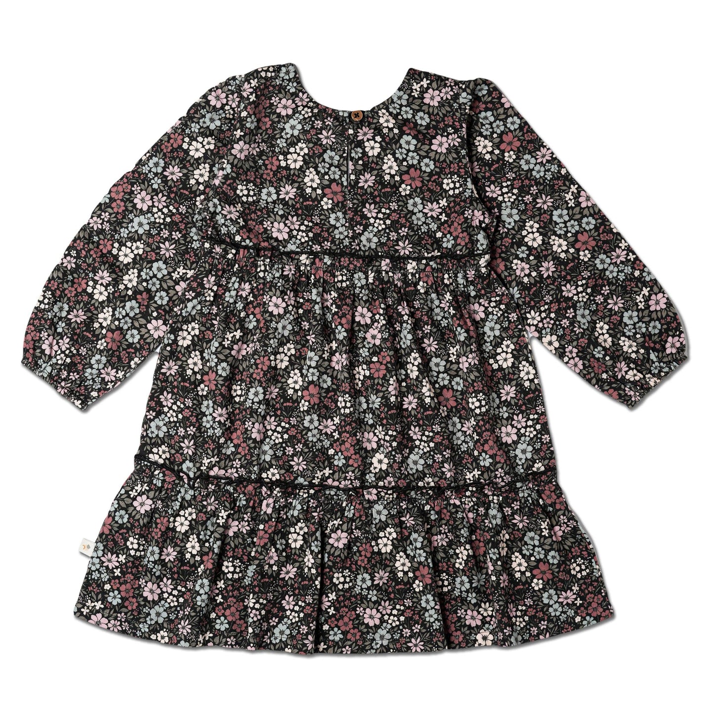 Organic Long Sleeve Tiered Dress - Bohemian Floral
