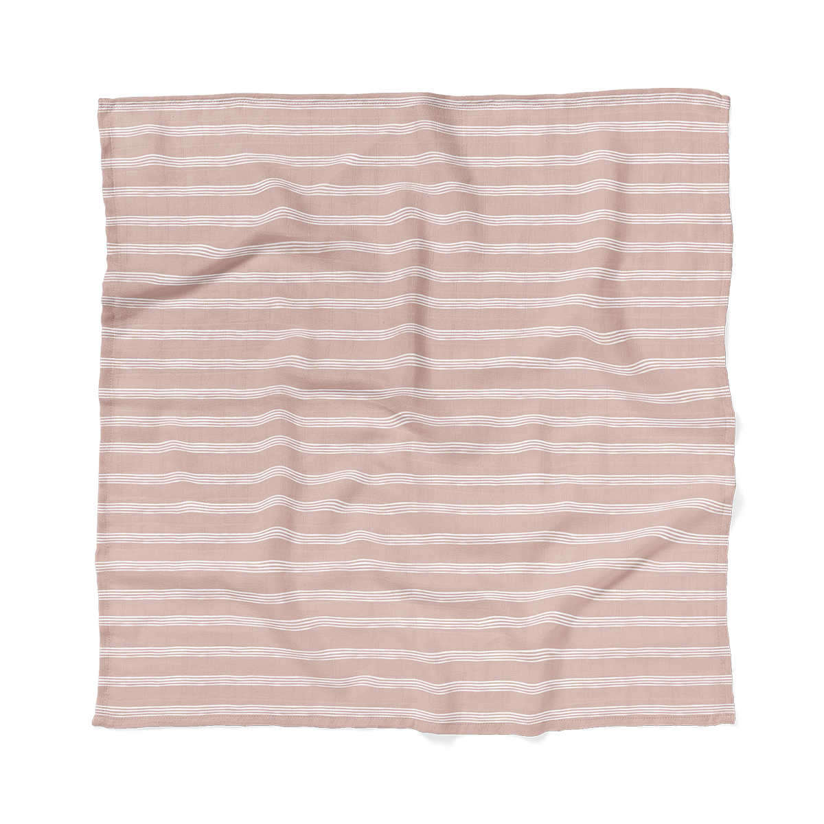 Muslin Swaddle Baby Blanket – Stripe: Smoke Rose