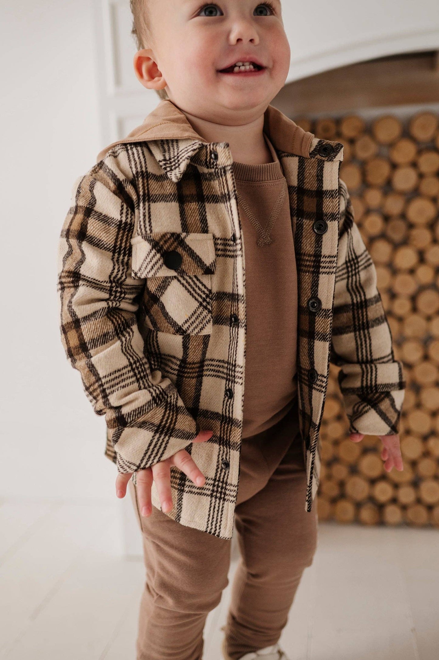 Hooded Shacket: Desert Plaid