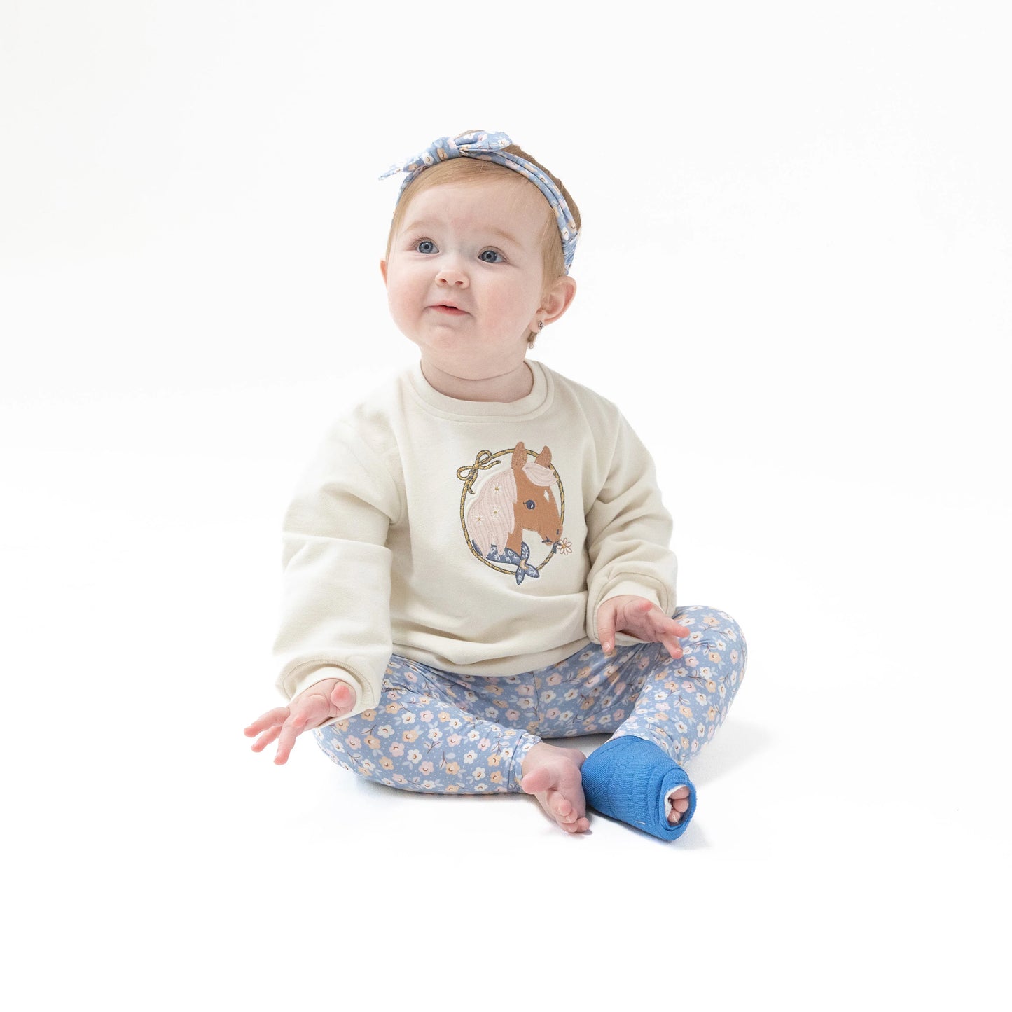 Country Calico Puffed Sweatshirt and Legging Set