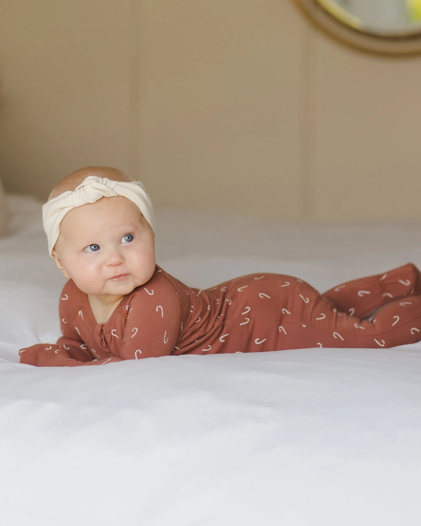 Bamboo Zip Footie- Candy Canes