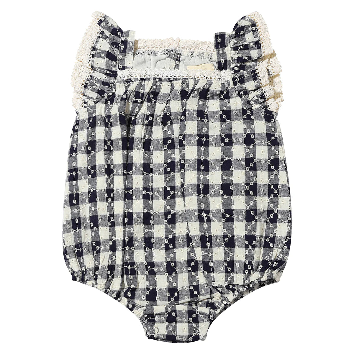 Charlotte Bubble in Navy Check Eyelet