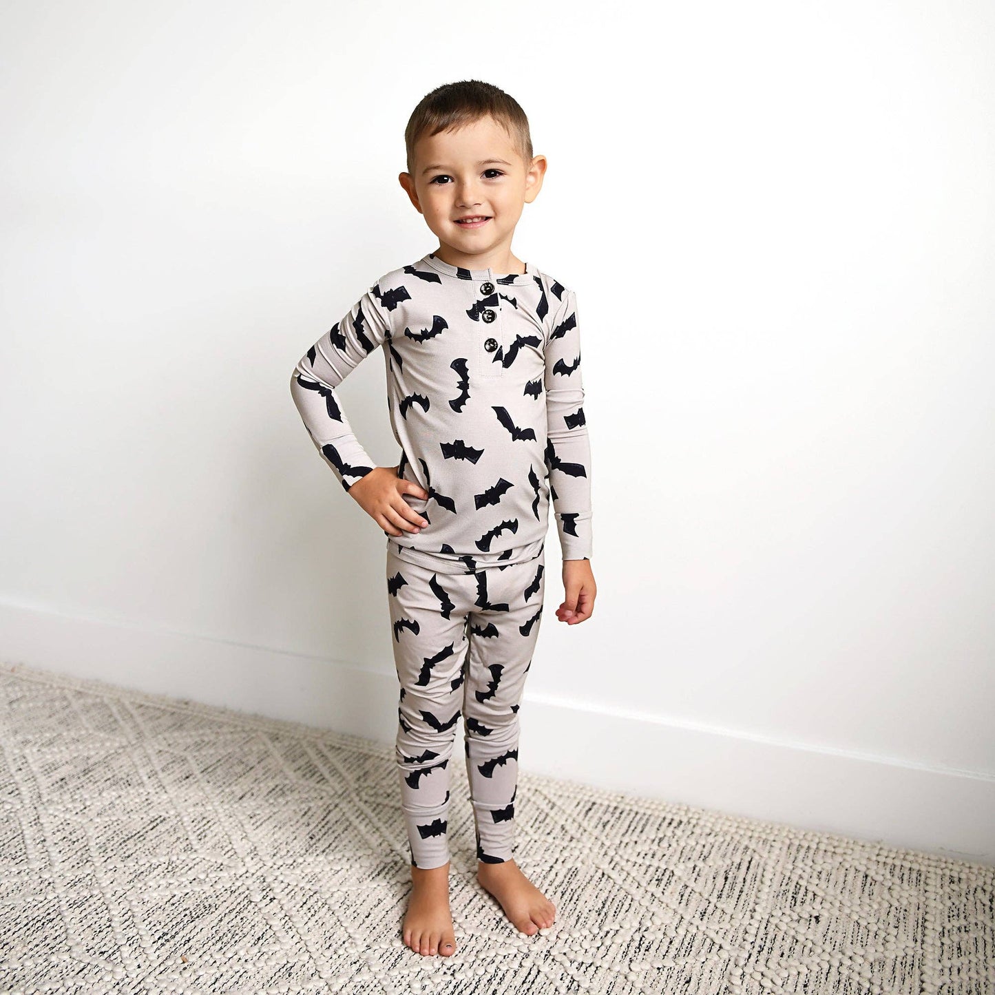 Vlad Gray Bats TWO PIECE Bamboo Halloween Kids Lounge Set