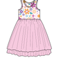 Kids Bamboo Tulle Tutu Dress -Flower Power - Spring Dress