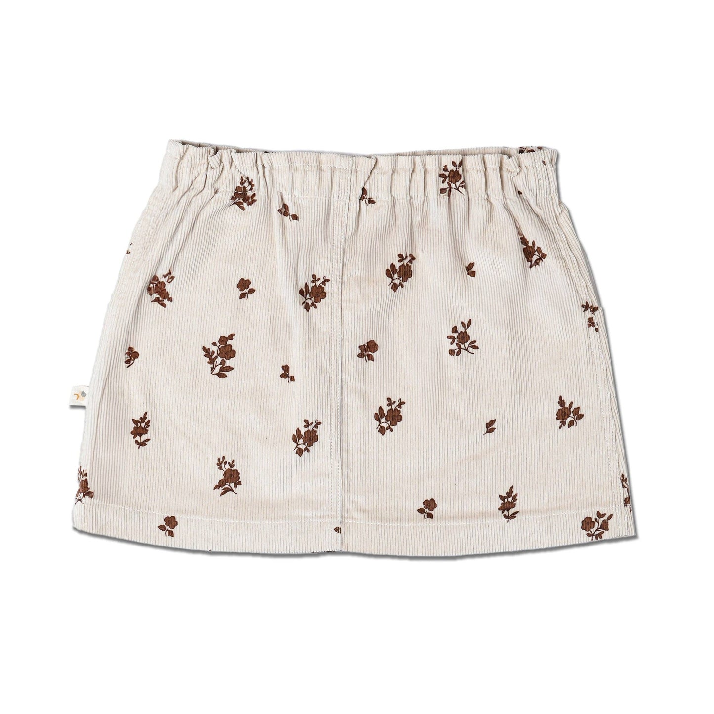 Organic Corduroy Skirt - Brown Floral