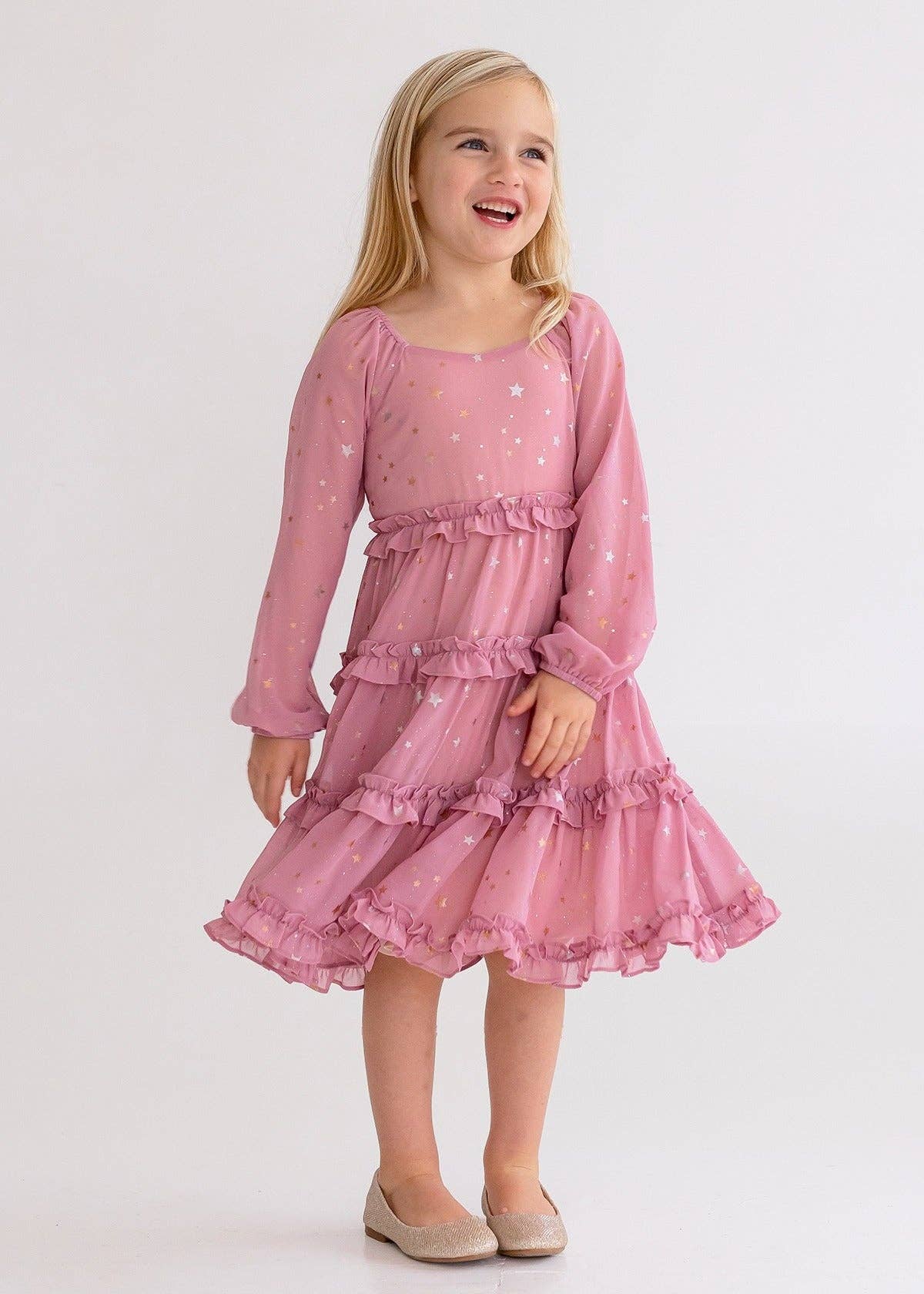 Starlight Starbright Purple Tiered Dress: Purple