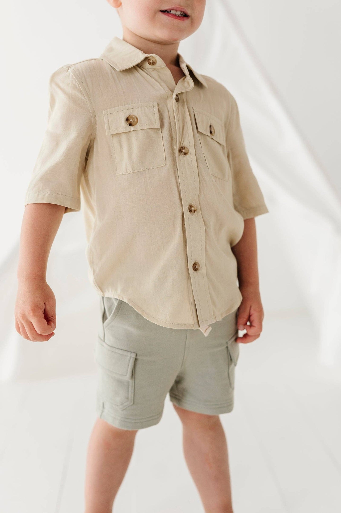 Boy's Cargo Shorts: Seagrass