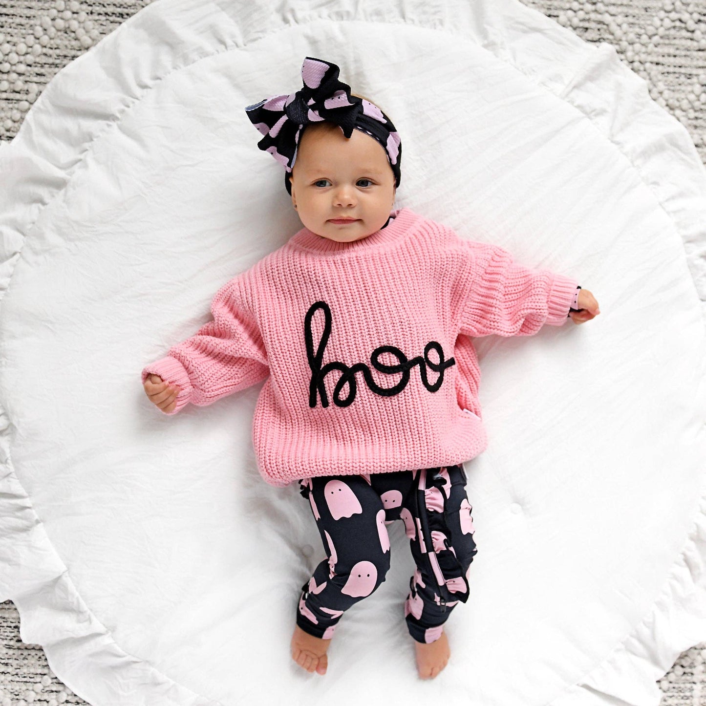 Boo Pink SWEATER Halloween Kids Top