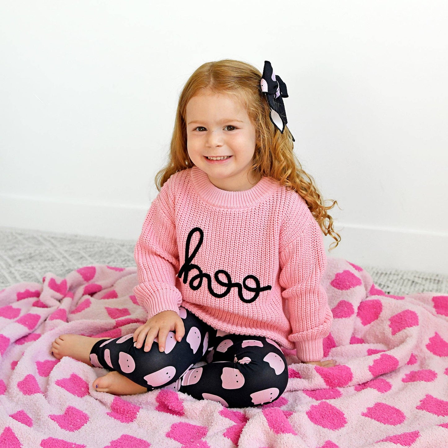 Boo Pink SWEATER Halloween Kids Top