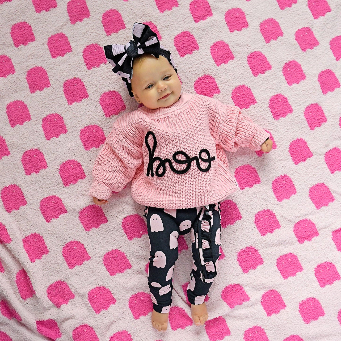 Boo Pink SWEATER Halloween Kids Top