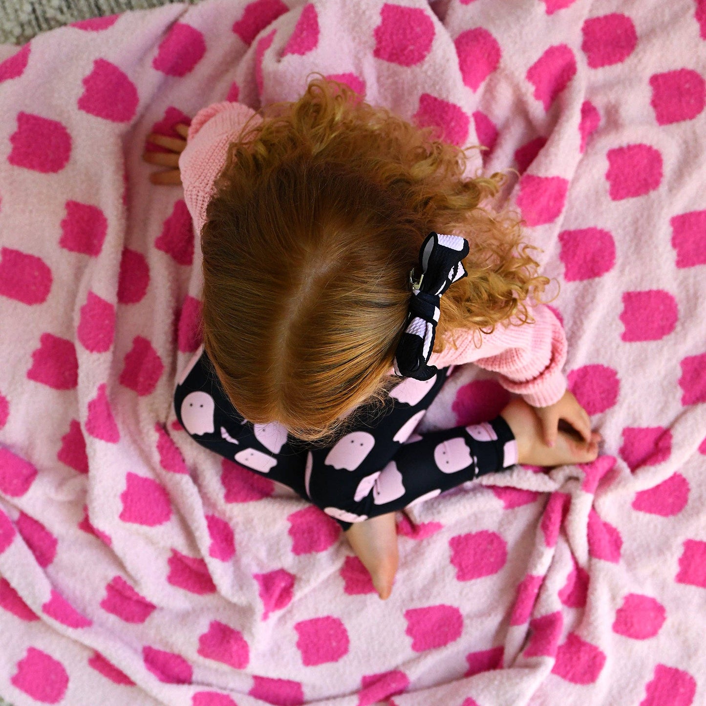 Shade Black & Pink Ghost LEGGINGS Halloween Bamboo Kids Lounge