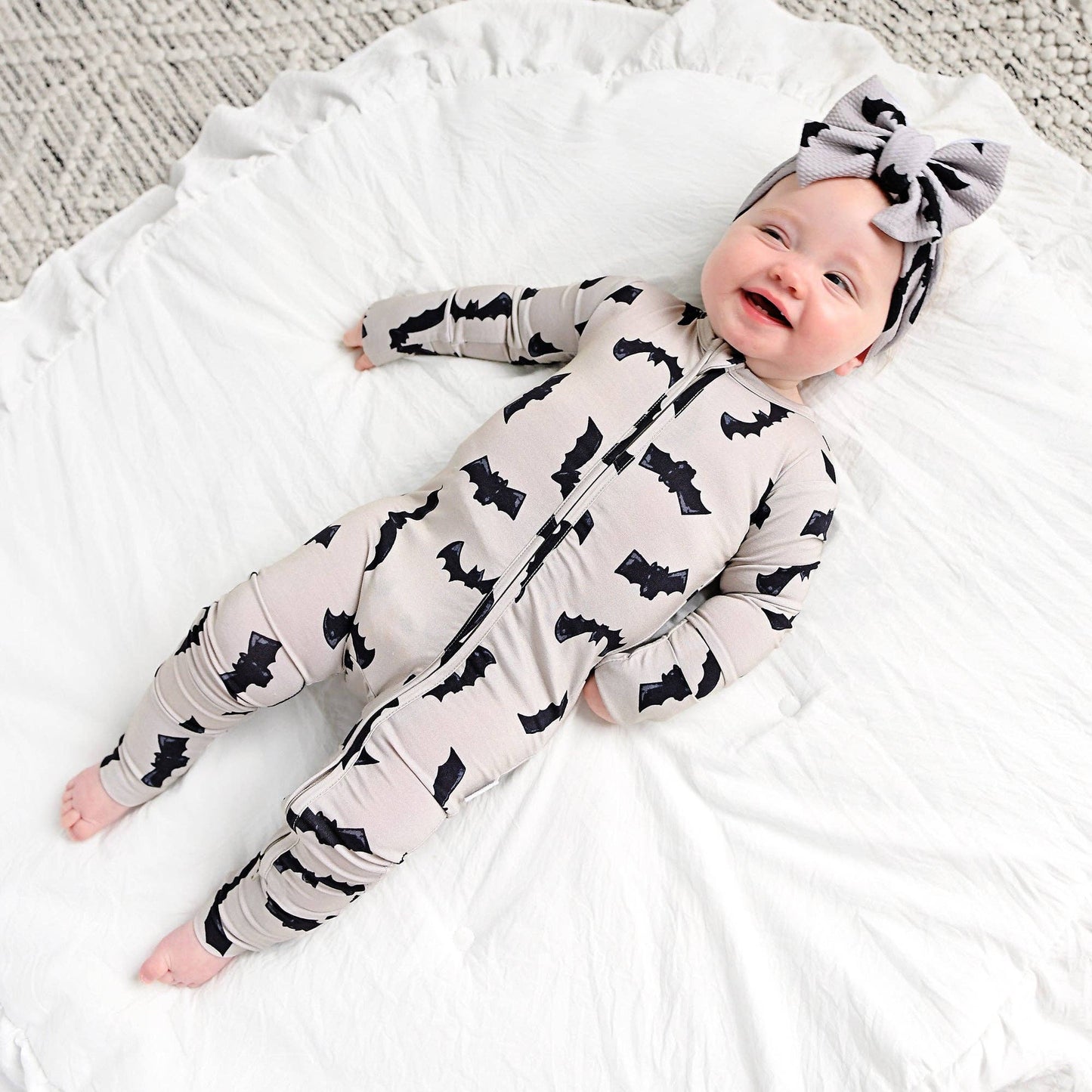 Vlad Gray Bats ZIP Bamboo Halloween Sleepies