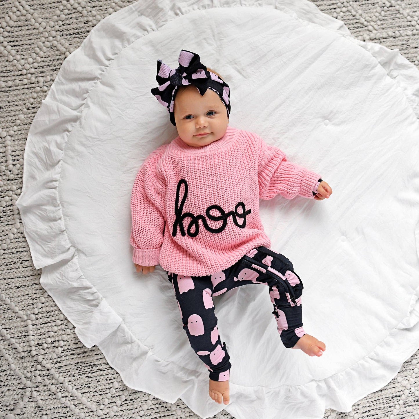 Boo Pink SWEATER Halloween Kids Top