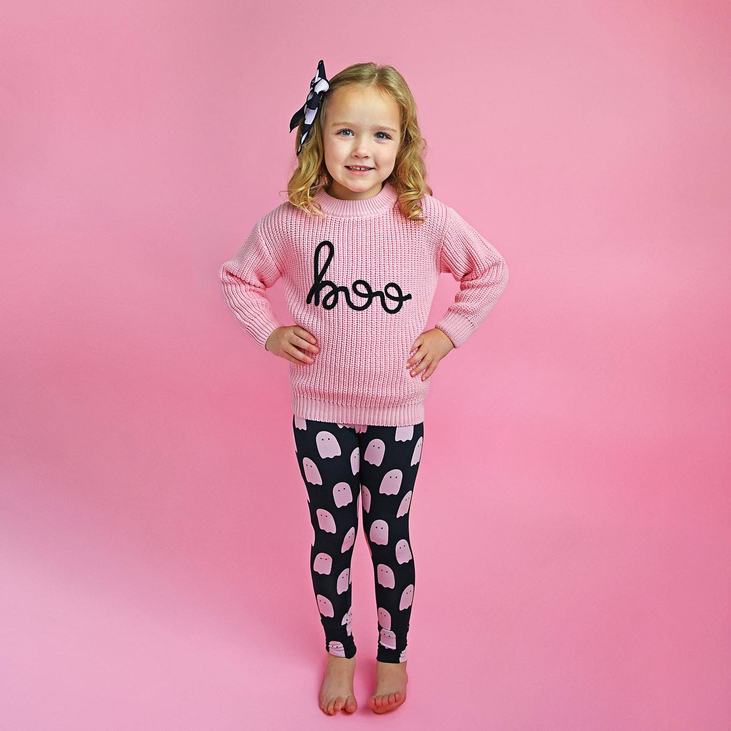 Boo Pink SWEATER Halloween Kids Top