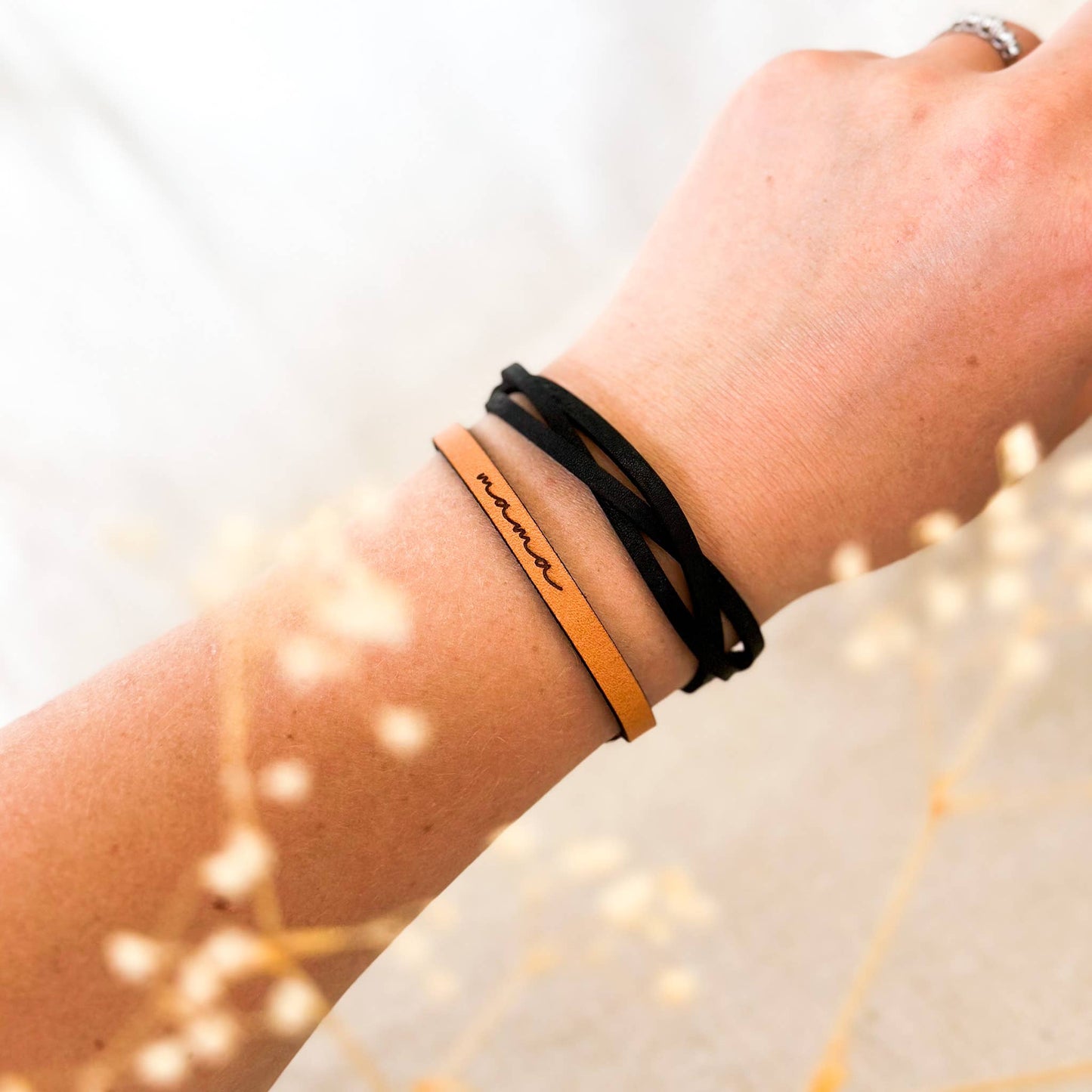 Minimalist Leather Bracelet | mama: Natural