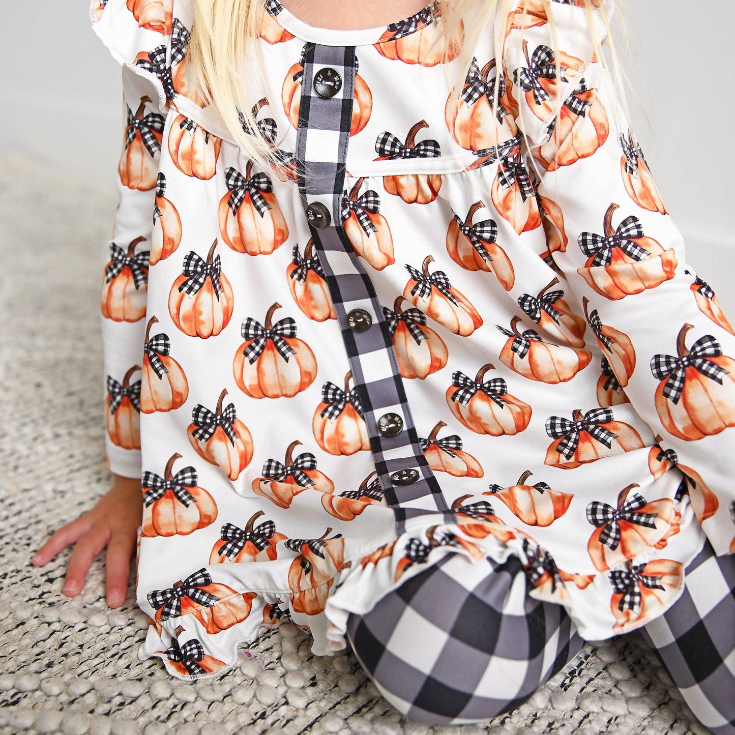 Lilith Pupmkin PEPLUM SET Kids Halloween Outfit: (runs big)