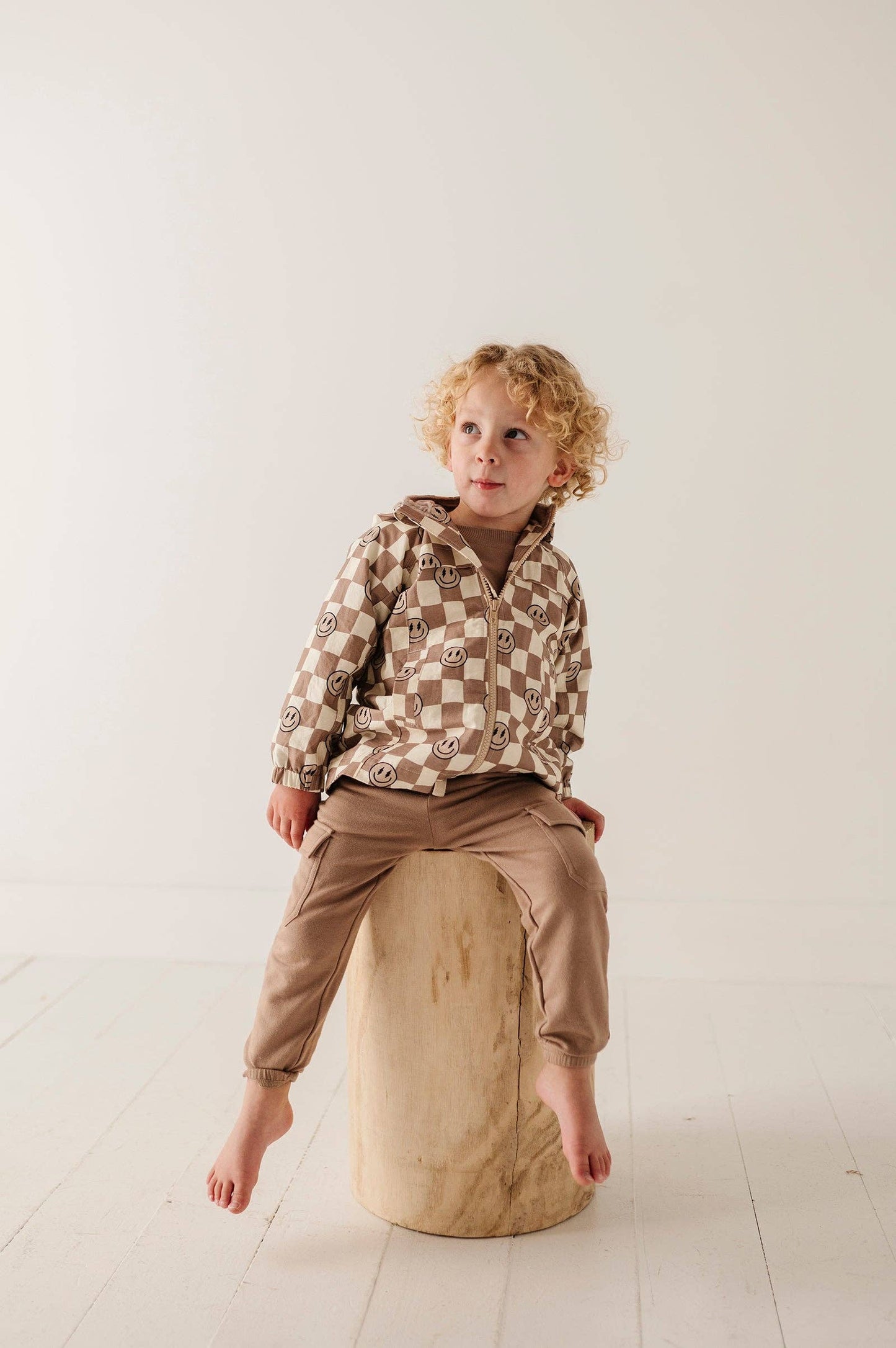 Cotton Jacket: Smiley Check in Portabella