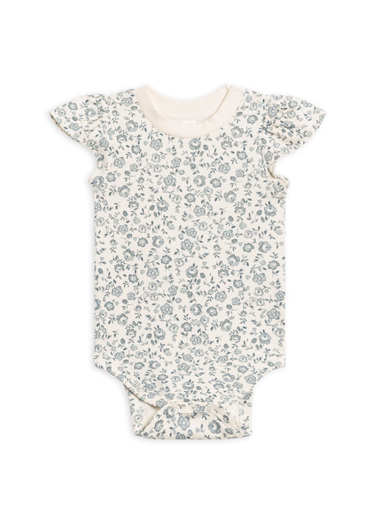 Organic Baby Pearl Petal Sleeve Bodysuit - Lena Floral