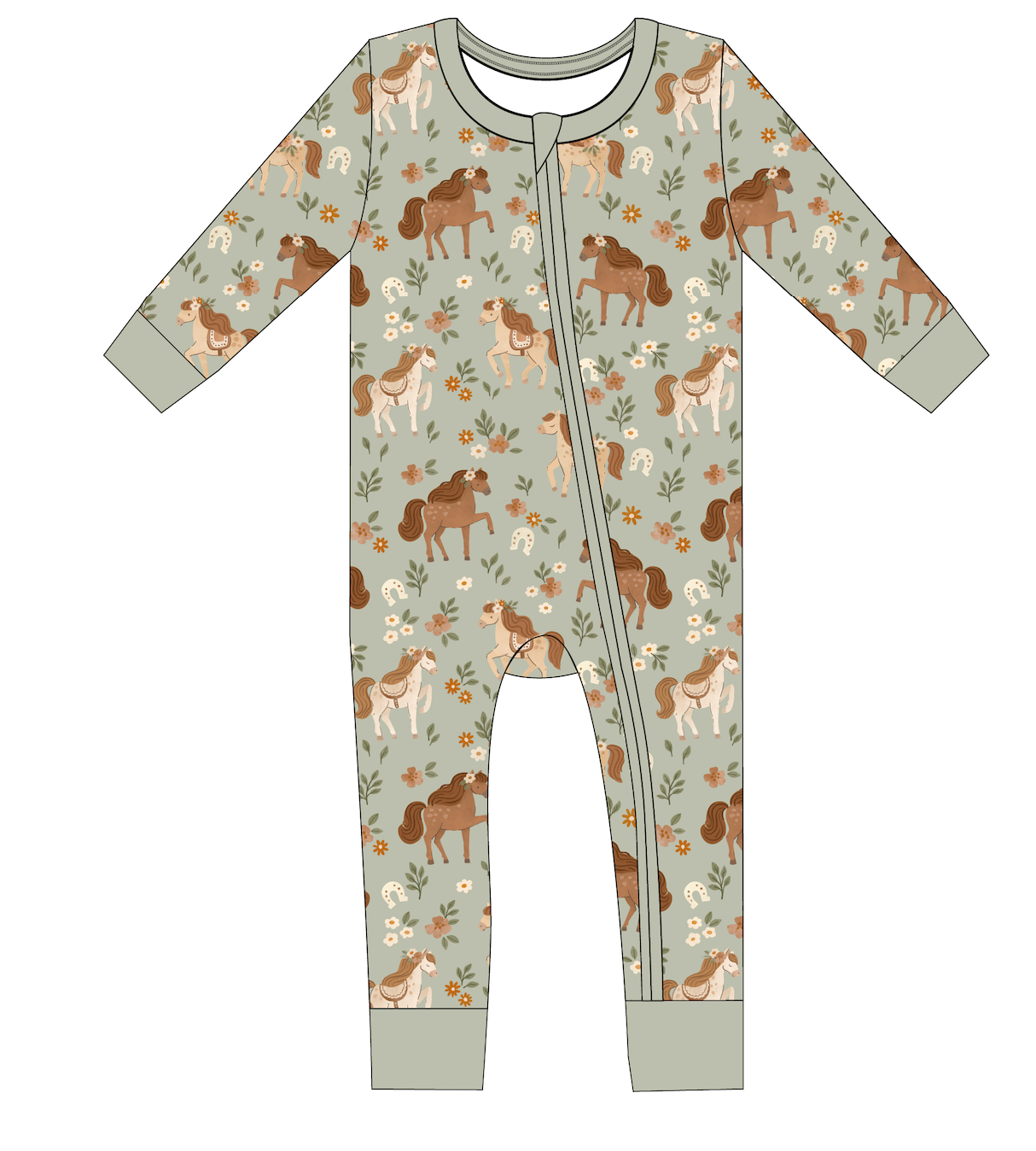 Baby Bamboo Pajamas - Bamboo Sleeper - Horsin' Around