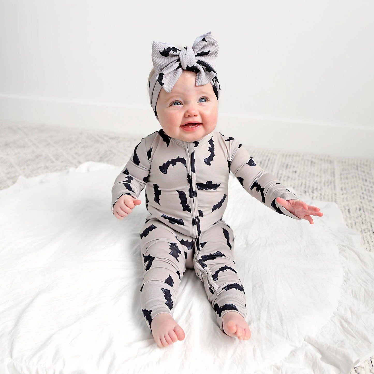 Vlad Gray Bats ZIP Bamboo Halloween Sleepies