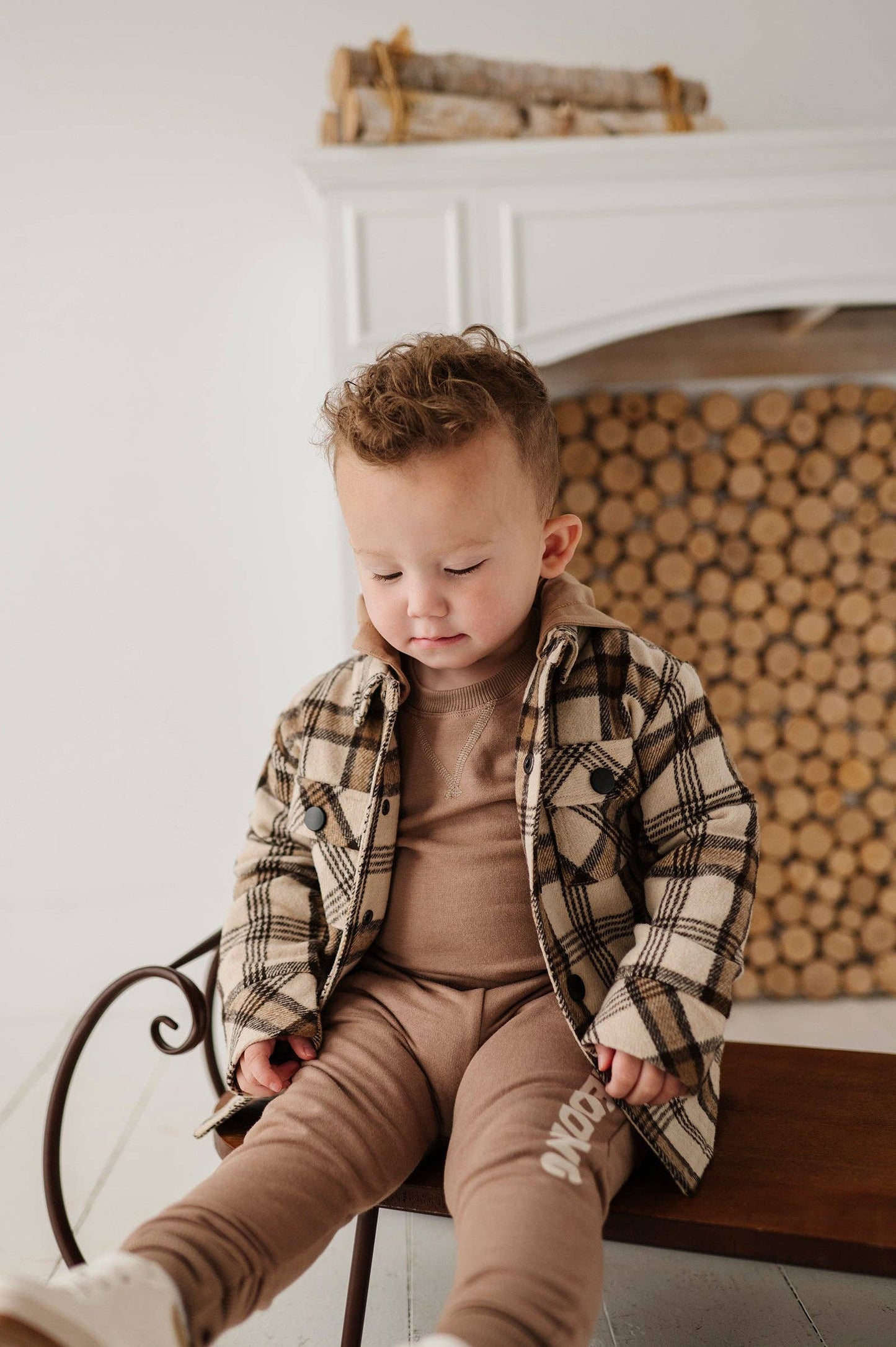 Hooded Shacket: Desert Plaid