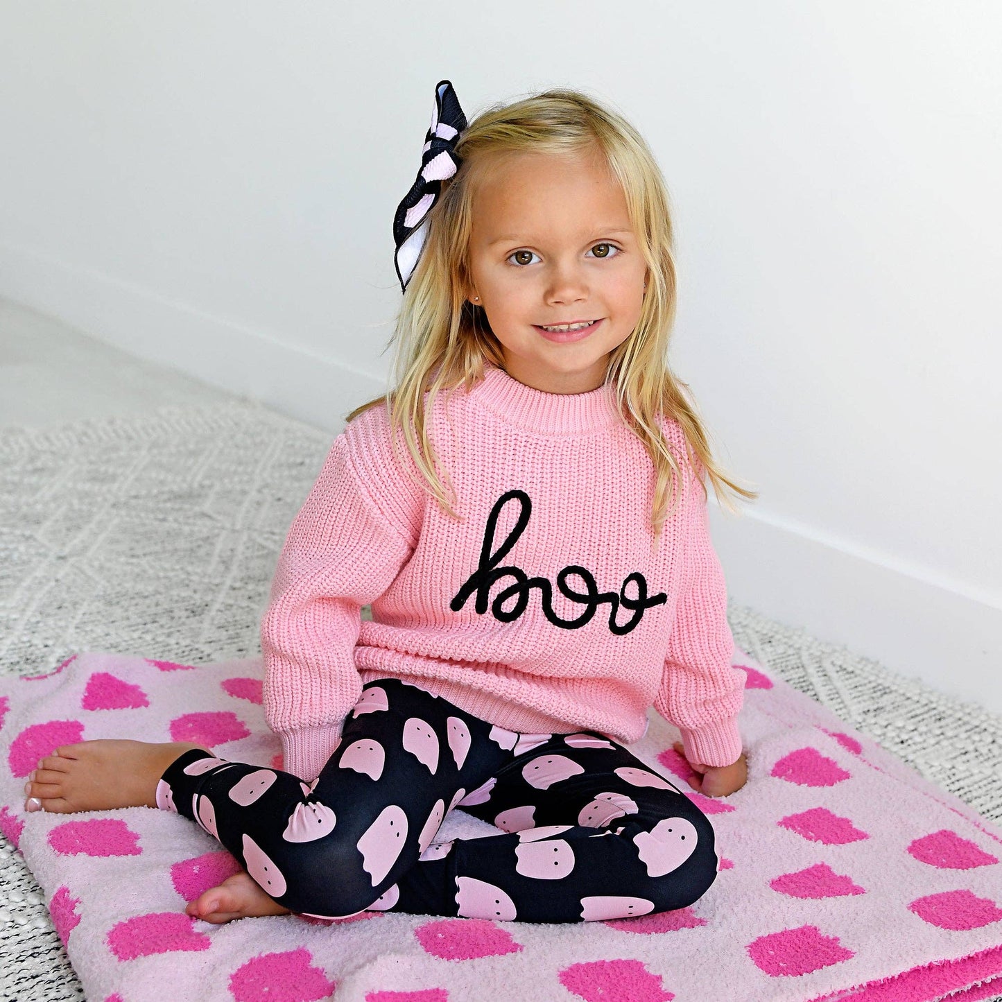 Boo Pink SWEATER Halloween Kids Top
