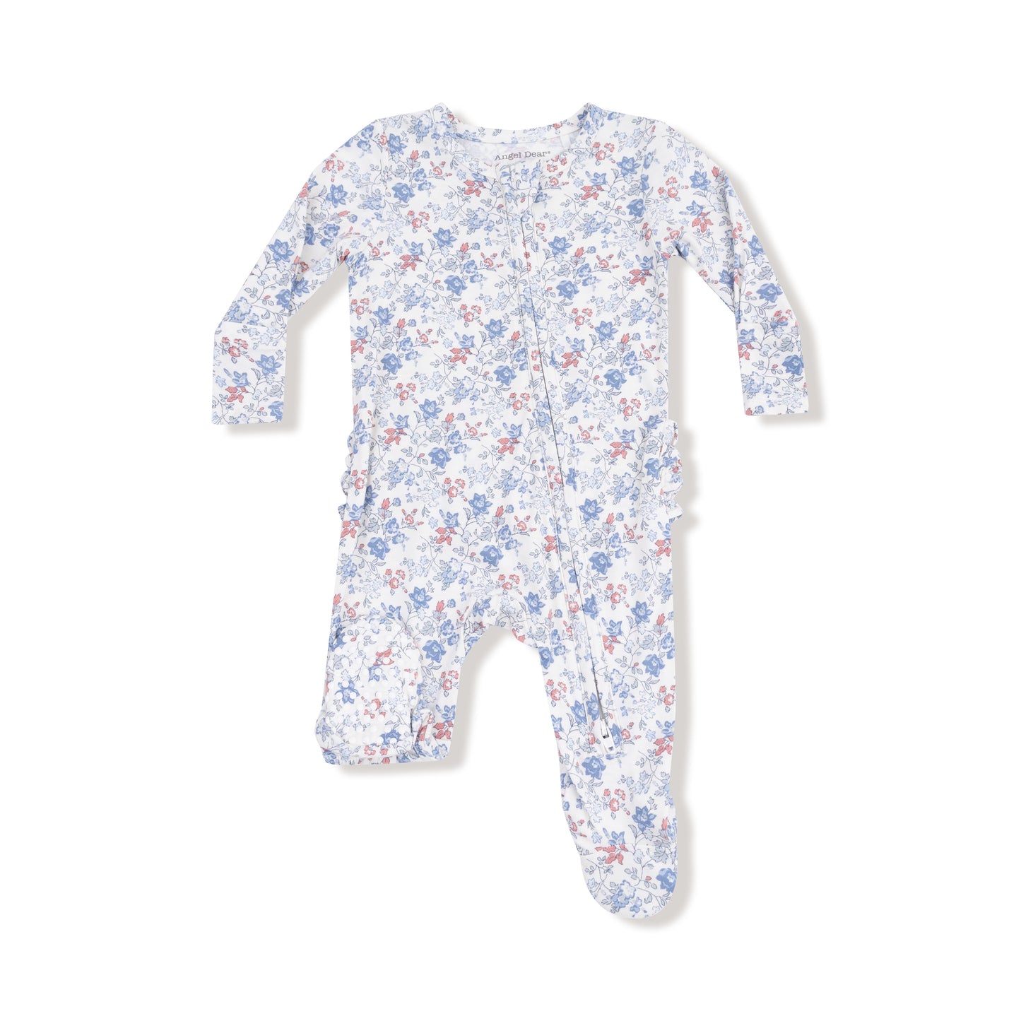 Country Girl Floral - 2 Way Zipper Ruffle Back Footie