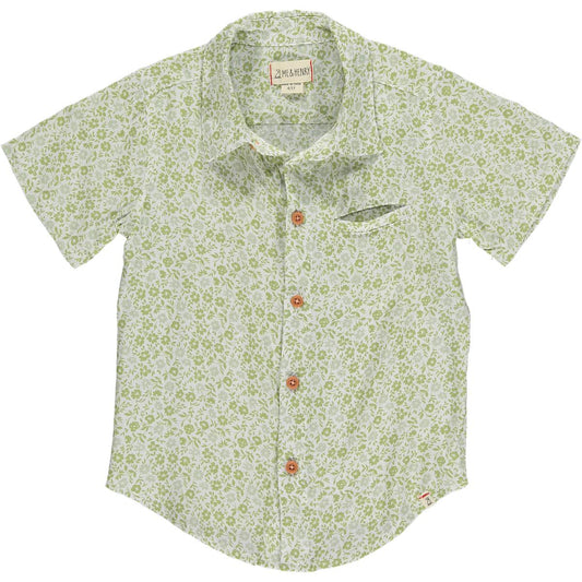 Newport Green Floral Woven Shirt