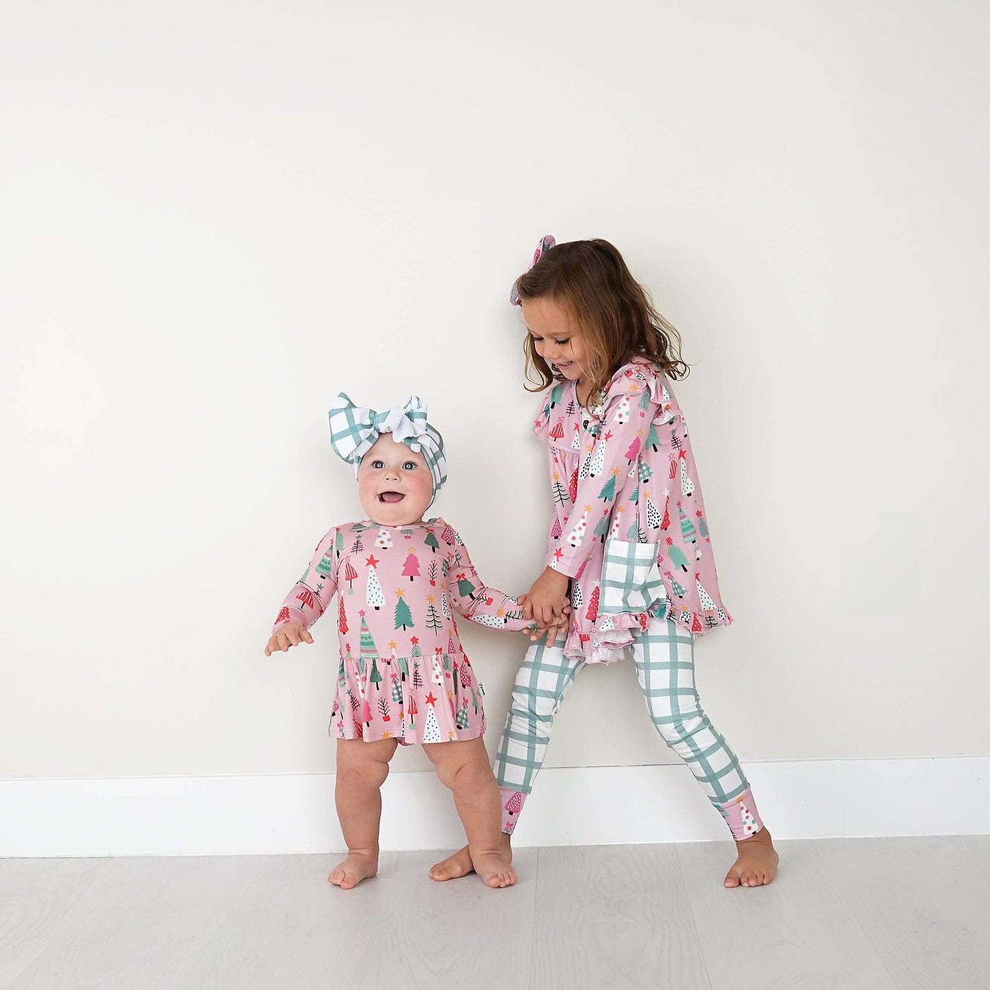 Noelle Pink Trees Peplum Set (runs big!)