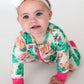 SoftSnooze™ Baby Girls Bamboo Viscose Pink Jolly Gingerbread Convertible Ruffle One Piece Footie Pajama: Green