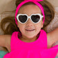 Girls White Heart Shaped Sunglasses: White / 2T-10